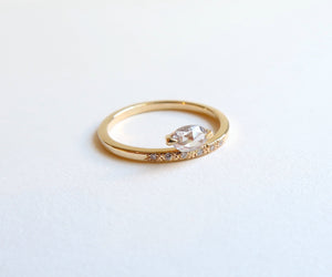 Rose Cut Pear Diamond Ring