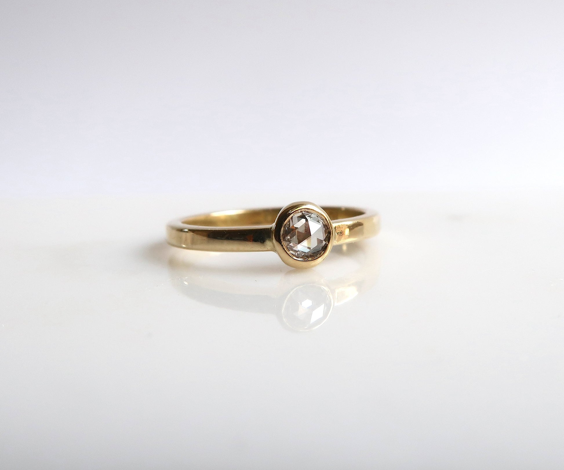 Nishi Rose Cut Bezel Set Diamond Yellow Gold Ring