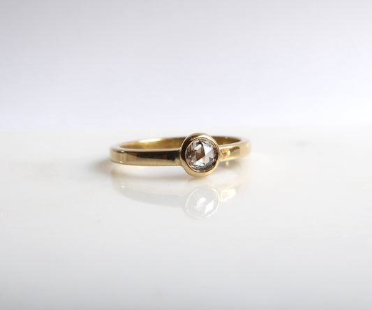 Nishi Rose Cut Bezel Set Diamond Yellow Gold Ring