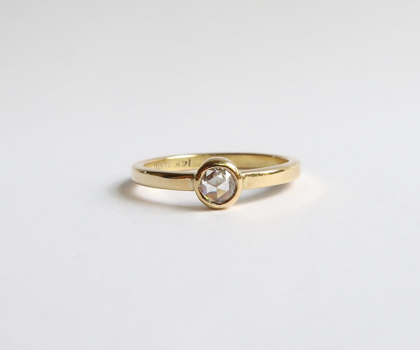 Nishi Rose Cut Bezel Set Diamond Yellow Gold Ring