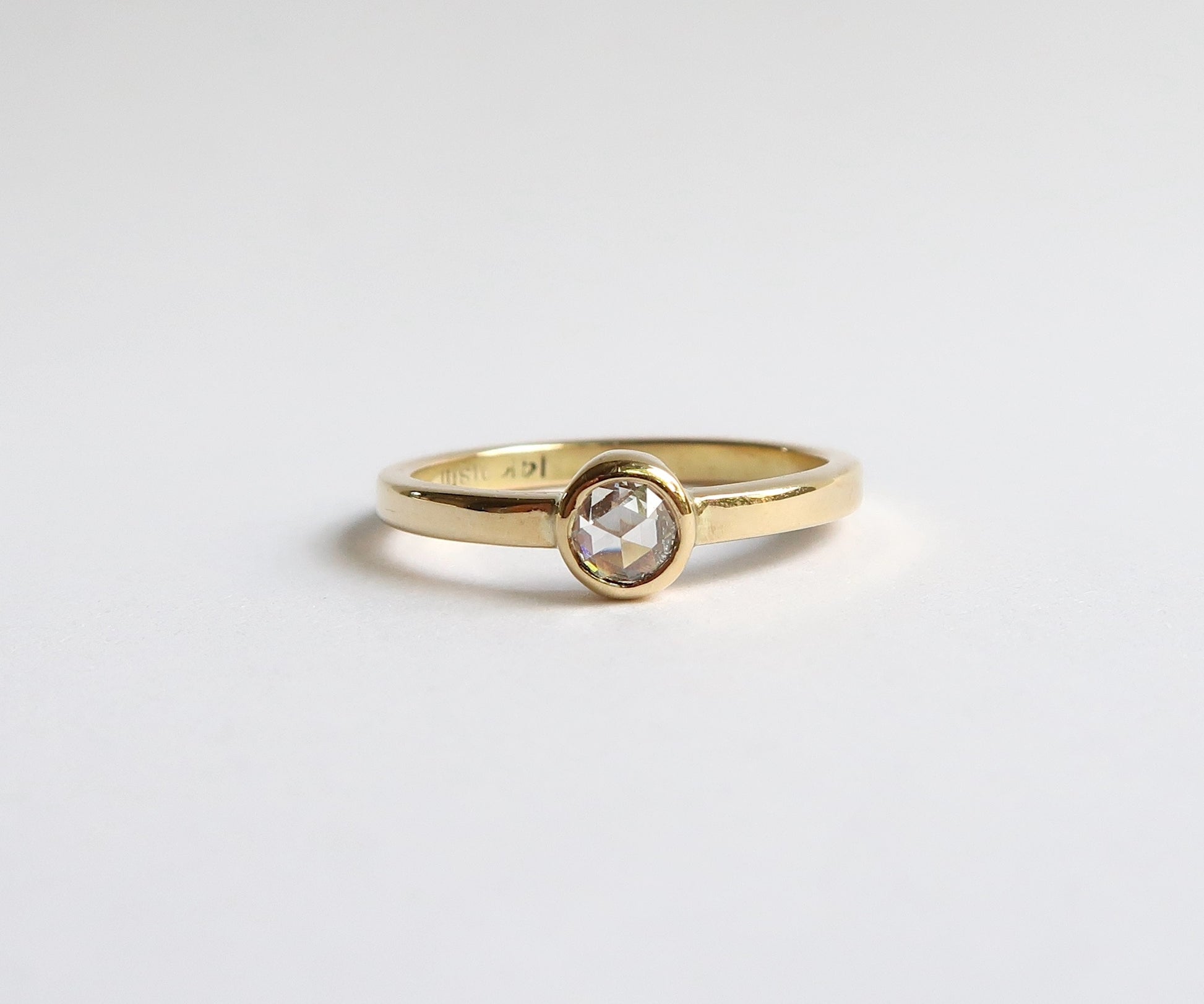 Nishi Rose Cut Bezel Set Diamond Yellow Gold Ring