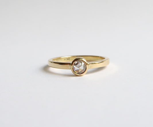 Nishi Rose Cut Bezel Set Diamond Yellow Gold Ring