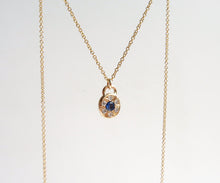 Load image into Gallery viewer, Sapphire and Diamond Disc Necklace