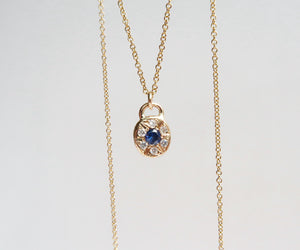 Sapphire and Diamond Disc Necklace
