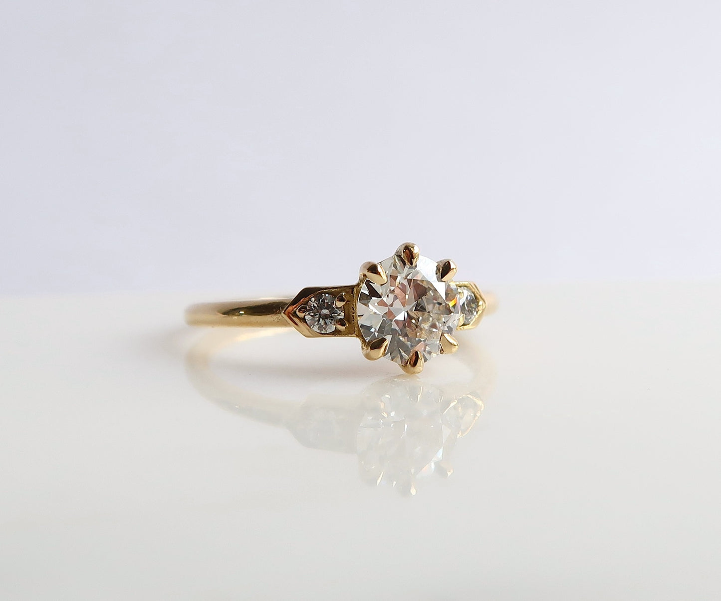 Six Prong Old European Cut Diamond Ring