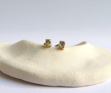 Load image into Gallery viewer, Nishi gold square diamond studs