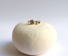 Load image into Gallery viewer, Nishi gold square diamond studs