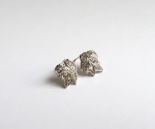 Vintage platinum and diamond studs