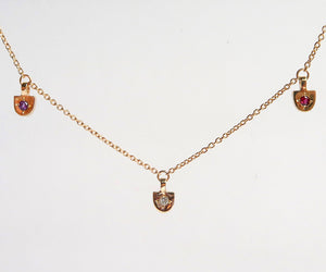 Nishi Shield Customizable Birthstone Gold Necklace