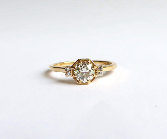 Nishi Octagon Old European Cut Diamond Ring