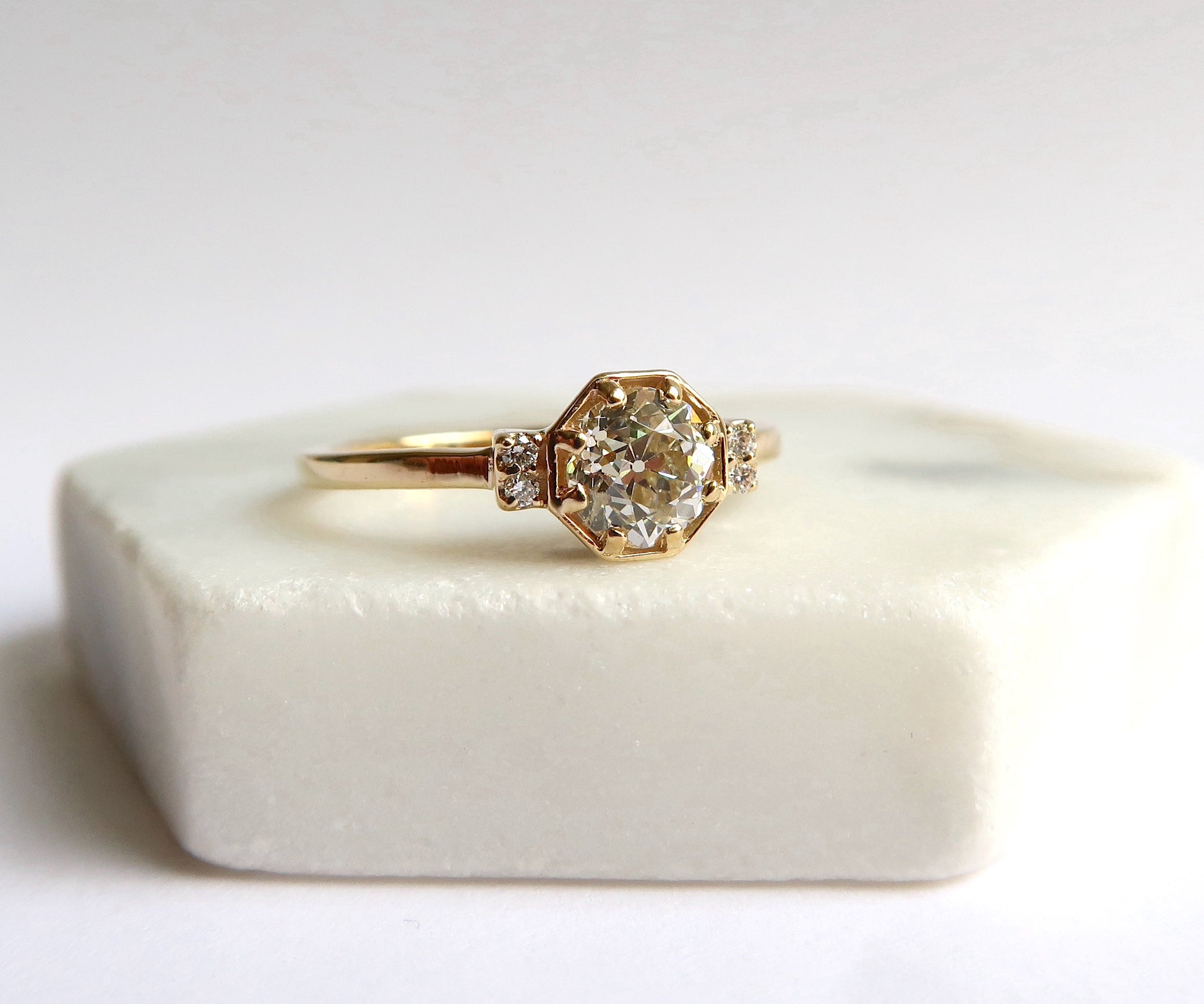 Nishi Octagon Old European Cut Diamond Ring