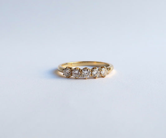 Nishi 5 stone diamond knife edge ring