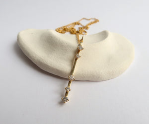 Nishi 5 Stone Diamond Stick Necklace