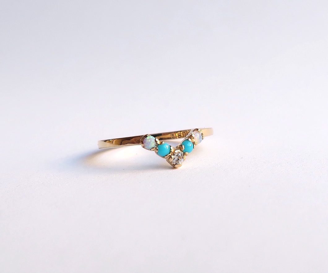Nishi Opal Diamond Turquoise Ring