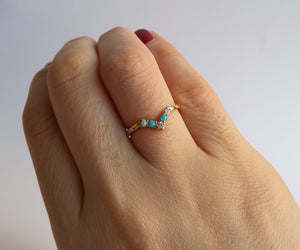 Nishi Opal Diamond Turquoise Ring