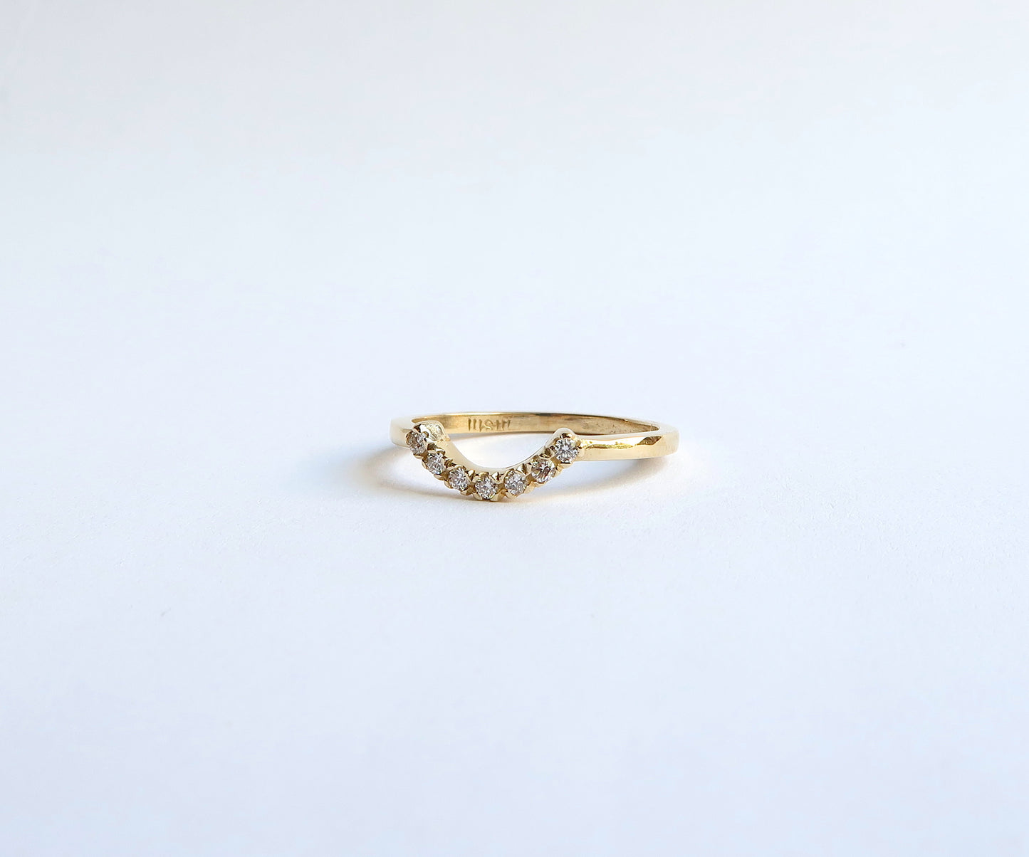 Nishi Diamond Curved Arch Gold Ring