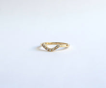 Load image into Gallery viewer, Nishi Diamond Curved Arch Gold Ring