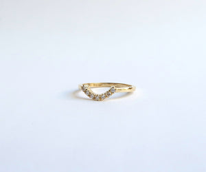 Nishi Diamond Curved Arch Gold Ring
