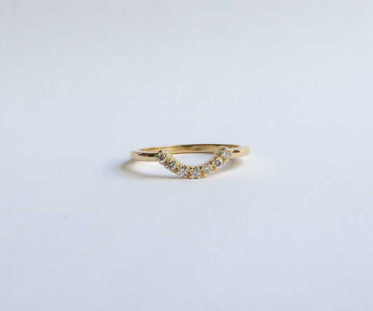 Nishi Diamond Curved Arch Gold Ring