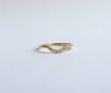 Load image into Gallery viewer, Nishi Diamond Curved Arch Gold Ring