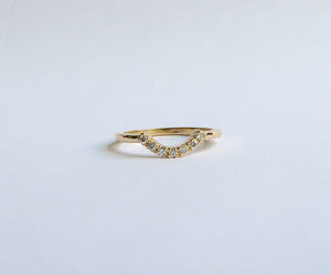 Nishi Diamond Curved Arch Gold Ring
