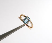 Load image into Gallery viewer, Nishi Aquamarine and Diamond Gold Ring