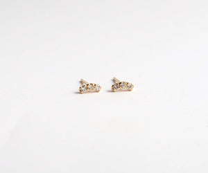 Nishi Diamond Arc Studs