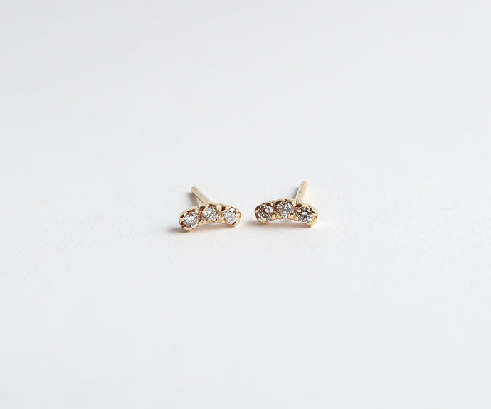 Nishi Diamond Arc Studs
