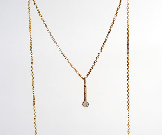 Nishi Bezel Stick Diamond Pendant Necklace
