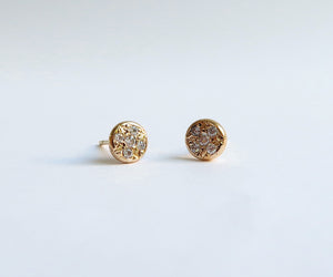 Nishi Cluster Diamond Disc Studs