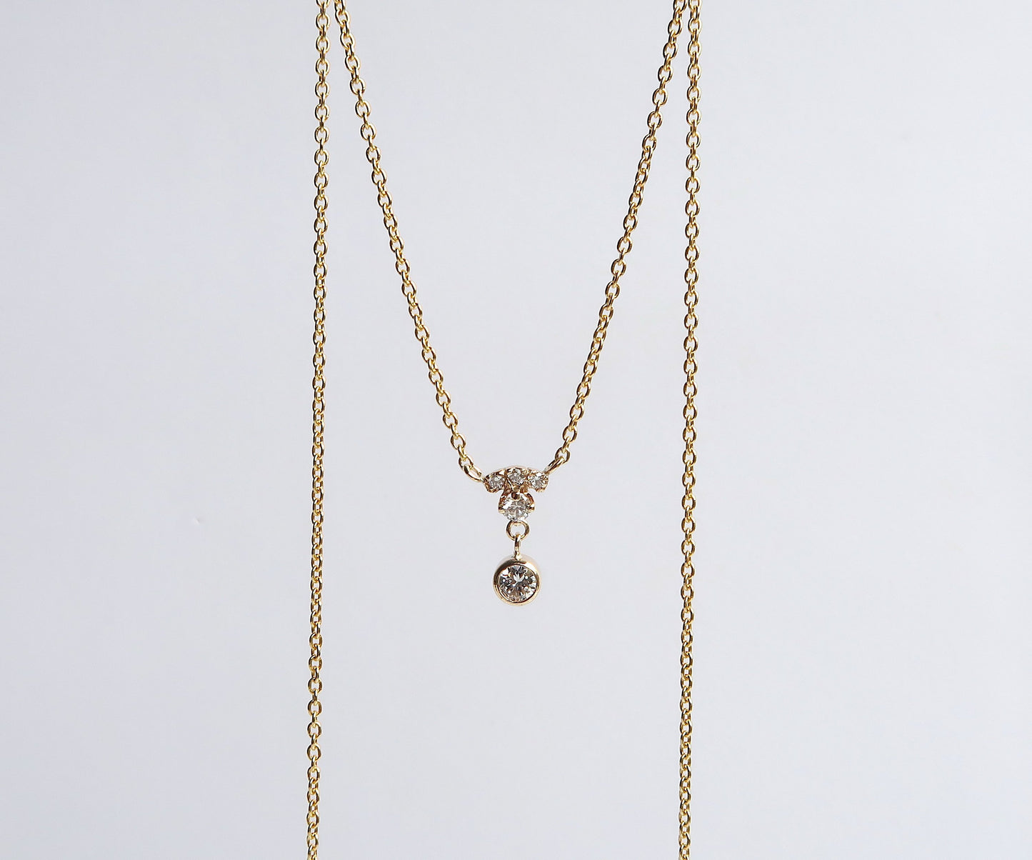 Nishi Diamond Yellow Gold Bell Necklace