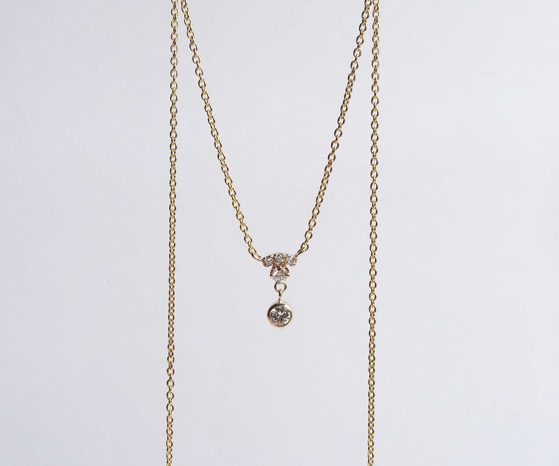 Nishi Diamond Yellow Gold Bell Necklace