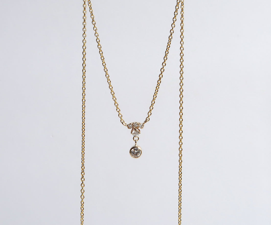Nishi Diamond Yellow Gold Bell Necklace