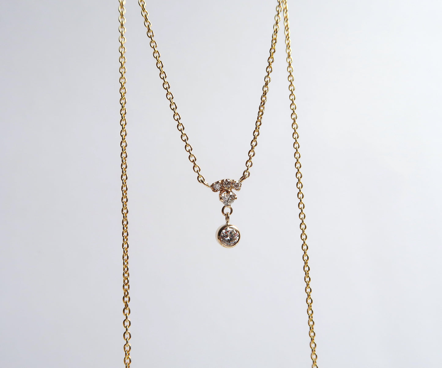 Nishi Diamond Yellow Gold Bell Necklace