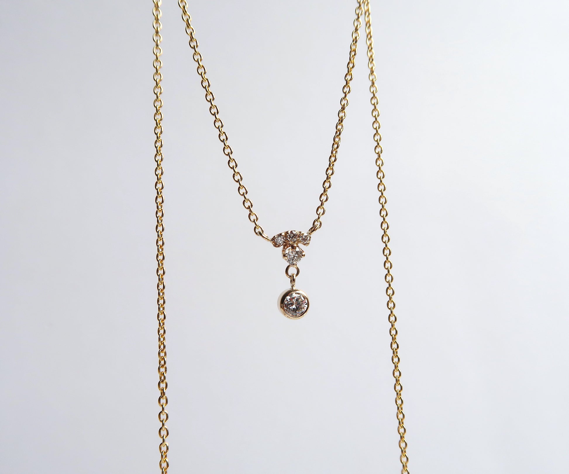 Nishi Diamond Yellow Gold Bell Necklace