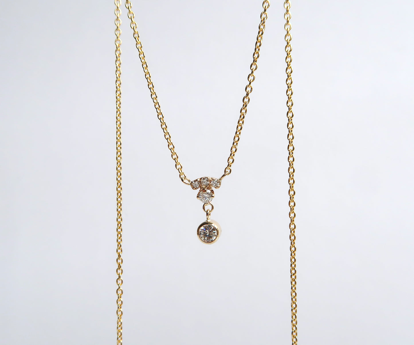 Nishi Diamond Yellow Gold Bell Necklace