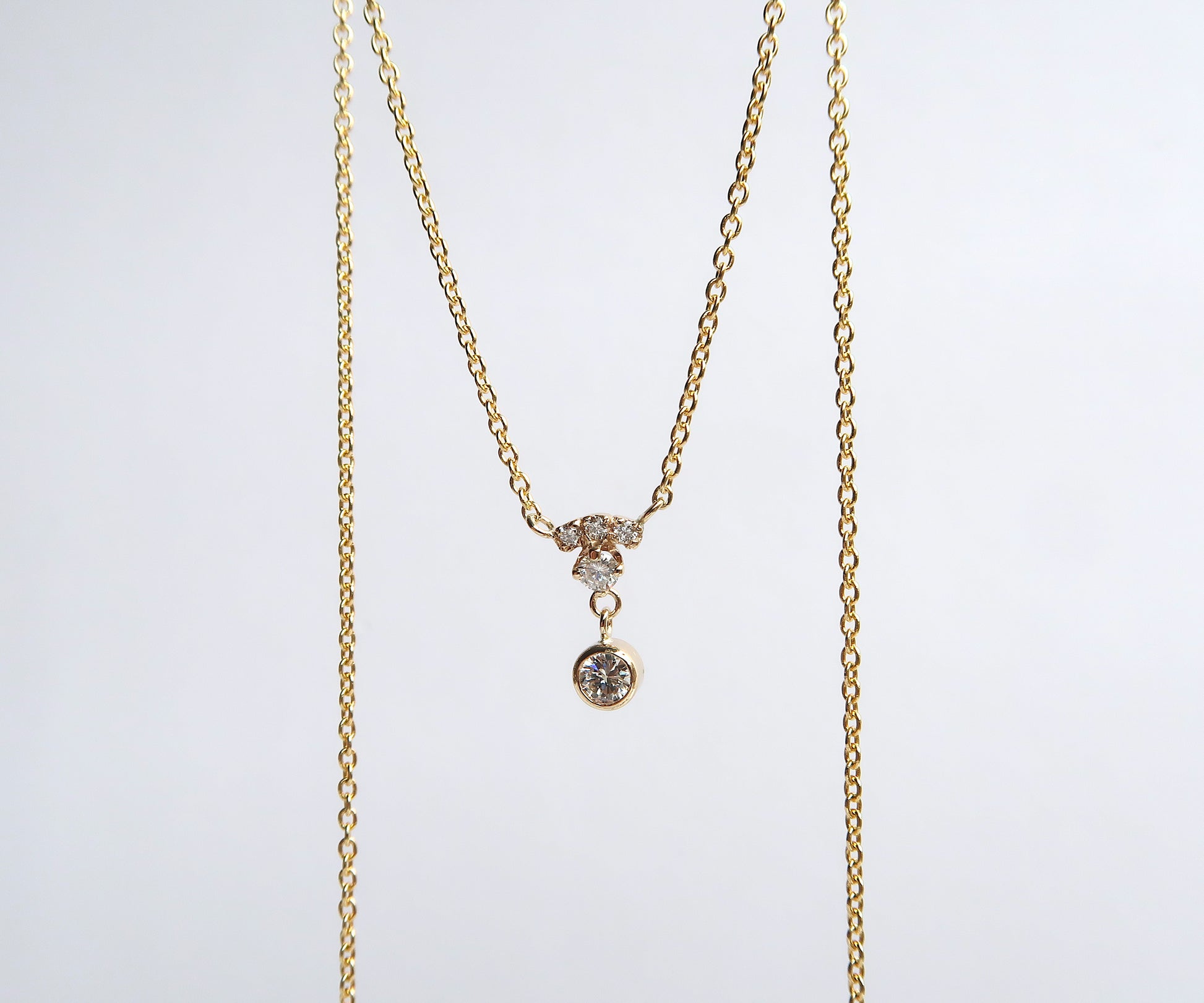 Nishi Diamond Yellow Gold Bell Necklace