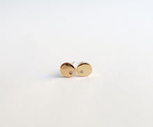 Load image into Gallery viewer, Nishi Diamond Disc Gold Studs