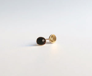 Nishi Diamond Disc Gold Studs
