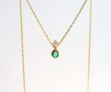 Load image into Gallery viewer, Nishi Diamond and Emerald Slider Necklace