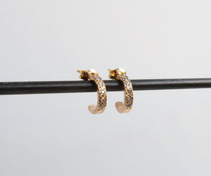 Gold Diamond Small Hoops