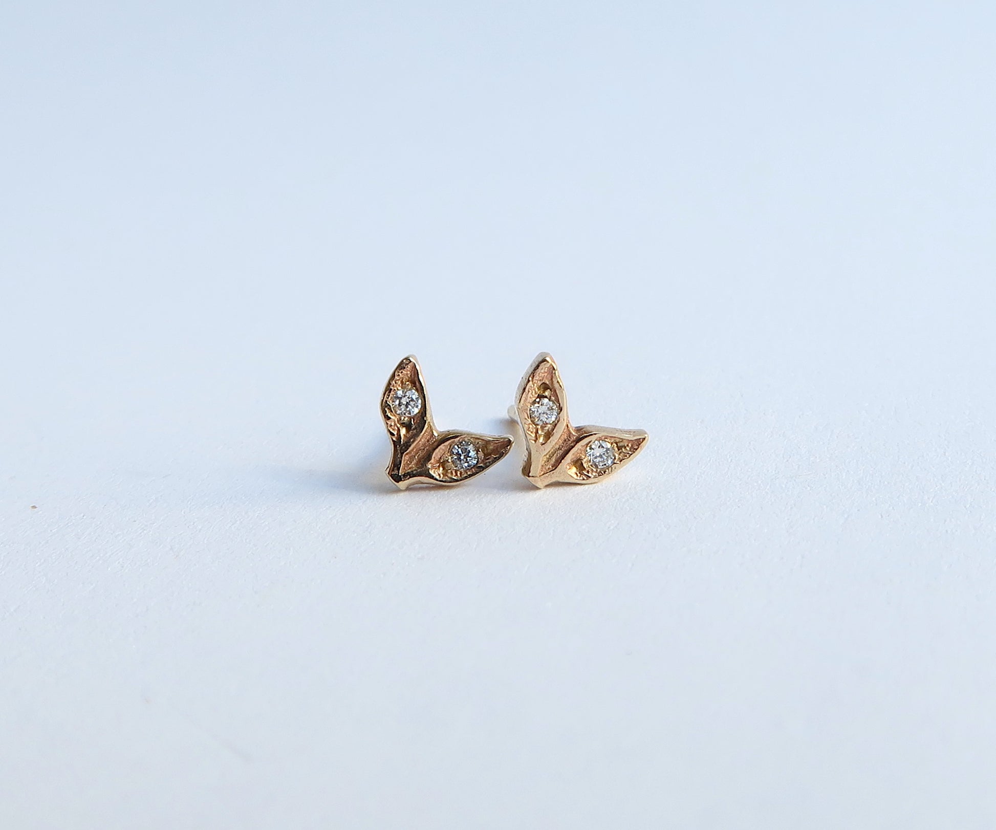 Nishi Double Leaf Diamond Studs