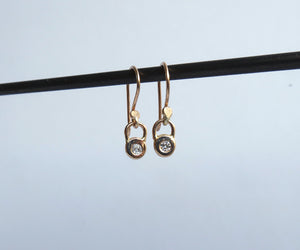 Gold Frame Diamond Earrings