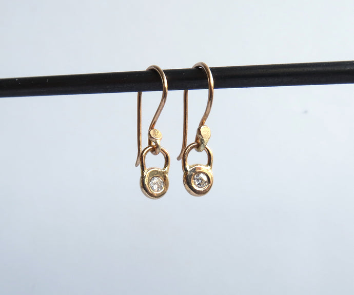 Gold Frame Diamond Earrings