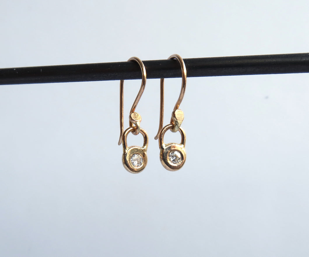 Gold Frame Diamond Earrings