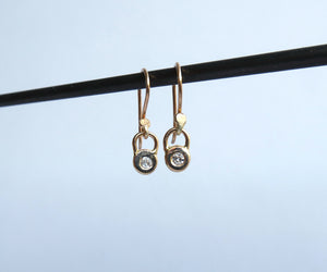 Gold Frame Diamond Earrings