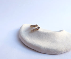 Nishi Gold and Diamond Hoops