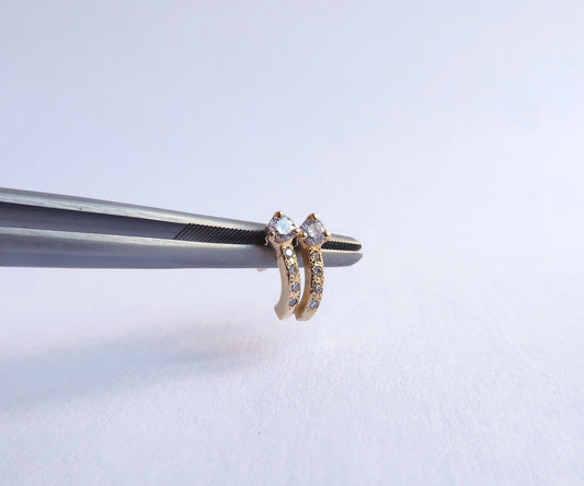 Nishi Gold and Diamond Hoops