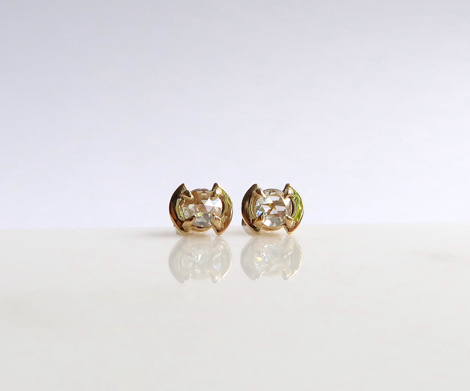 Nishi rose cut diamonds studs