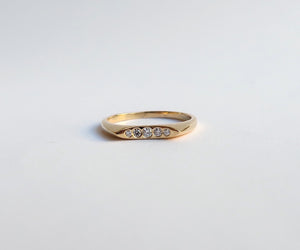 Nishi Nela Diamond Geometric Gold Band